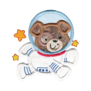Astronaut Dog Applique Embroidery Design - 4x4 5x7 6x10 8x8 Sizes Included - Space Applique, Applique Astronaut Dog, Astronaut Applique