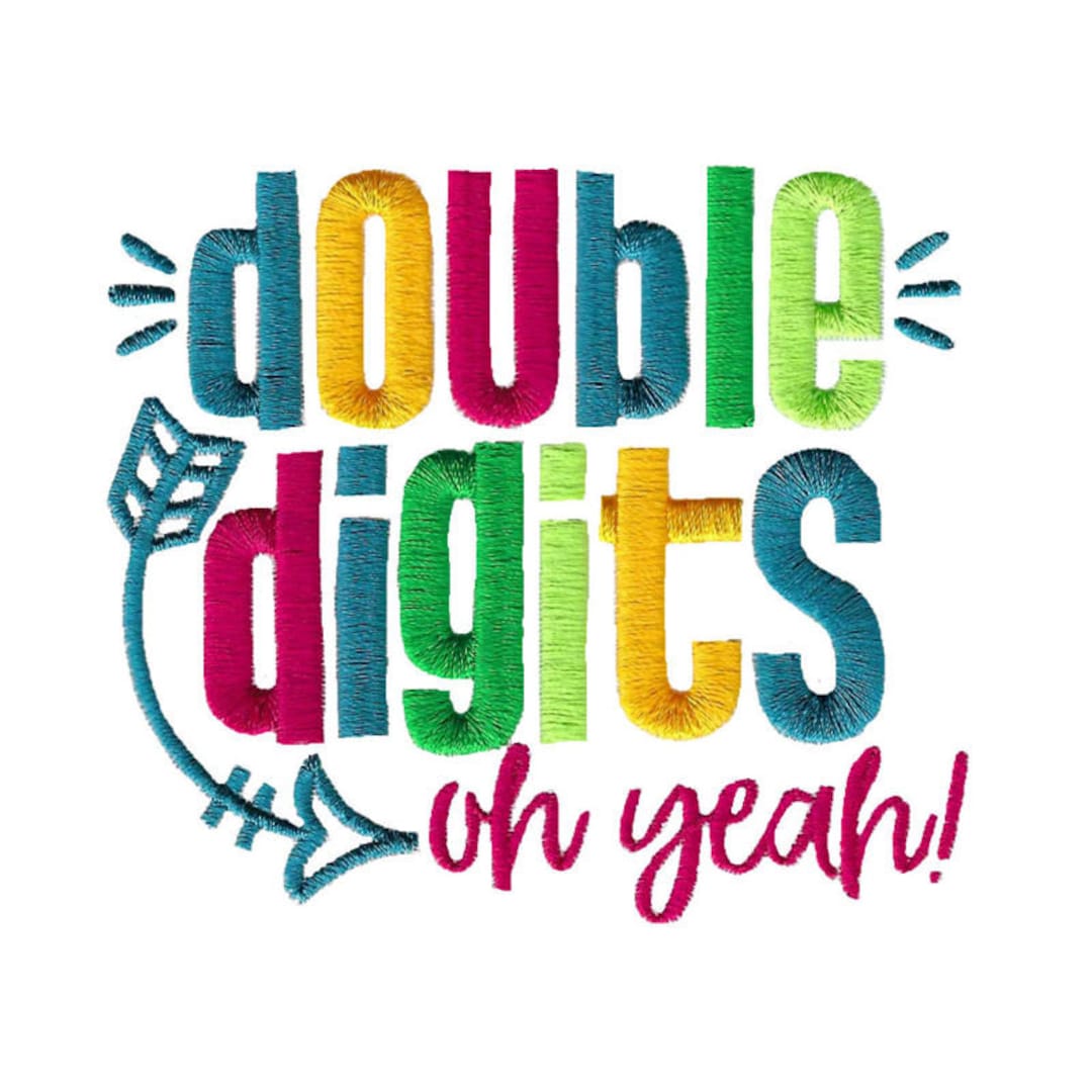 Double Digits Machine Embroidery Design - 4x4 5x7 6x10sizes Included ...
