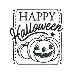 Happy Halloween - 4x4 5x7 6x10 8x8 - Halloween Embroidery Design, Halloween Saying Embroidery, Vintage Halloween