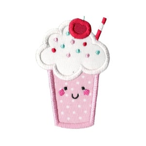 Milkshake Applique Embroidery Design - 4x4 5x7 6x10 8x8 Sizes Included - Food Applique, Food Embroidery Design
