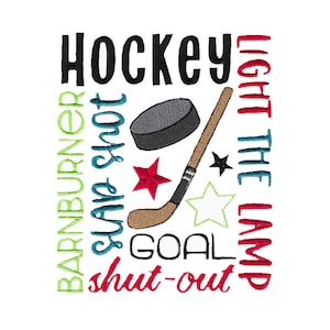 Hockey Subway Art - Machine Embroidery Design - 5x7 6x10 8x8 Sizes Included - Hockey Embroidery Design, Coach Embroidery Design