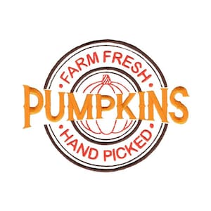 Farm Fresh Pumpkins Picked Daily Embroidery Design - 10x4 5x7 6x10 Größen inklusive - Herbst Stickdatei, Herbst Spruch Stickdatei