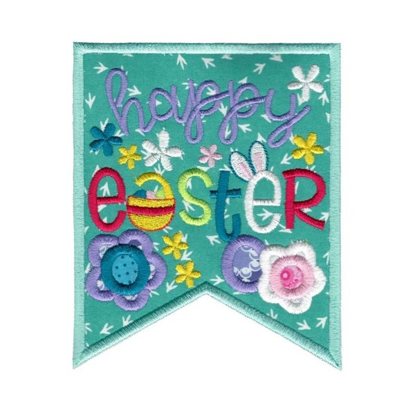 Happy Easter Applique In-The-Hoop Embroidery Design - 5x7 6x10 8x8 8x12 9x12 Sizes Included - Easter Embroidery Designs