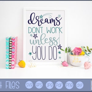 Dreams Don't Work Unless You DO Bumper Sticker Interior or - Etsy ...