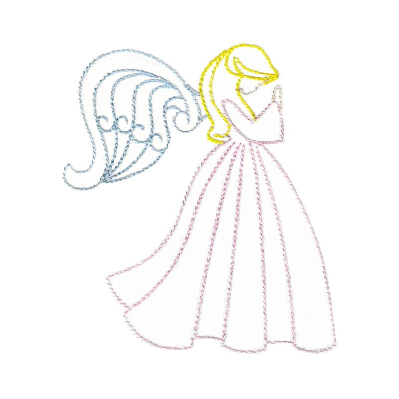 Elegant Angel Embroidery Design - 4x4 5x7 6x10 8x8 Sizes Included ...