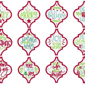 Arabesque Christmas Ornaments - 12 In The Hoop Machine Embroidery Designs - 4x4 5x7 6x10 8x8 Sizes Included - Christmas Embroidery Designs