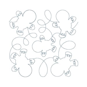 Gingerbread Quilt Block - Digital Pantograph For Long Arm Quilting Machines - E2E Quilt Block, Christmas Edge-to-Edge Quilt Block