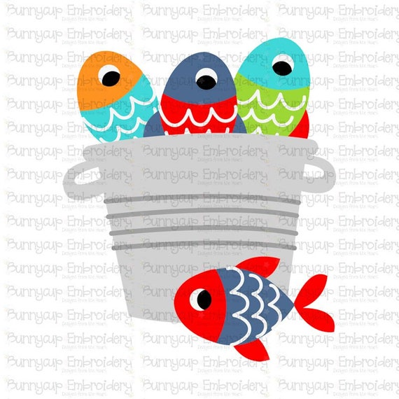 Ofishally Design 19 Clipart and SVG Personal and Small Business Use Bucket  of Fish SVG, Fishing Svg,fish Bucket Svg 