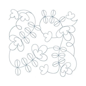 Folk Art Flowers Quilt Block - Digital Pantograph For Long Arm Quilting Machines - E2E Quilt Block, Folk Art Edge-to-Edge Quilt Block