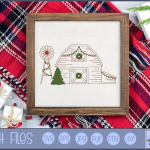 Farmhouse Christmas - Christmas Vintage Farm Barn SVG - Clipart and SVG File - Personal and Small Business Use - Christmas SVG Farmhouse svg