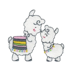 Mother and Child Llama - Filled Stitch Machine Embroidery Design - 4x4 & 5x7 Sizes Included - Llama Embroidery Design