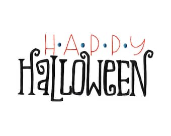 Joyeux Halloween - motif de broderie Machine - 4 x 4 5 x 7 6 x 10 8 x 8 tailles - motif de broderie Halloween, Halloween disant motif de broderie