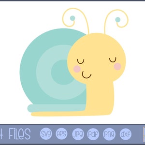 Escargot SVG - Utilisation personnelle et petite entreprise - Cute Snail SVG, Cute Snail Graphic, Cute Snail Clipart