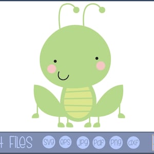 Grasshopper SVG - Uso personal y de pequeñas empresas - lindo Saltamontes SVG, Gráfico lindo Saltamontes, Lindo Grasshopper Clipart