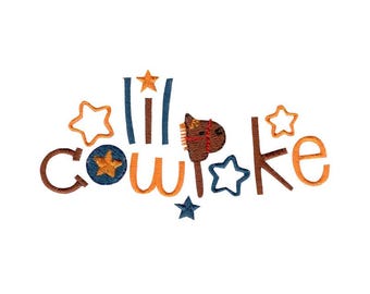 Lil Cowpoke Embroidery Design - 4x4 5x7 6x10 8x8 Sizes Included - Cute Western Embroidery Design, Cowboy Embroidery Design