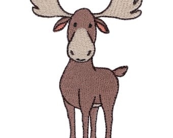 Cute Moose Embroidery Design - 4, 5, 6 Inch Sizes Included (Digital Download)
