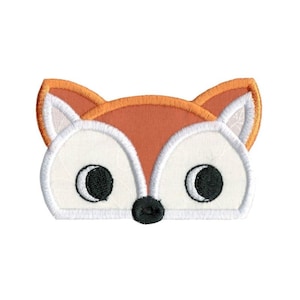 Boy Fox Animal Topper Applique - Applique Embroidery Design - 4x4 5x7 6x10 8x8 Sizes Included - Fox Animal Topper Applique, Fox Peeker