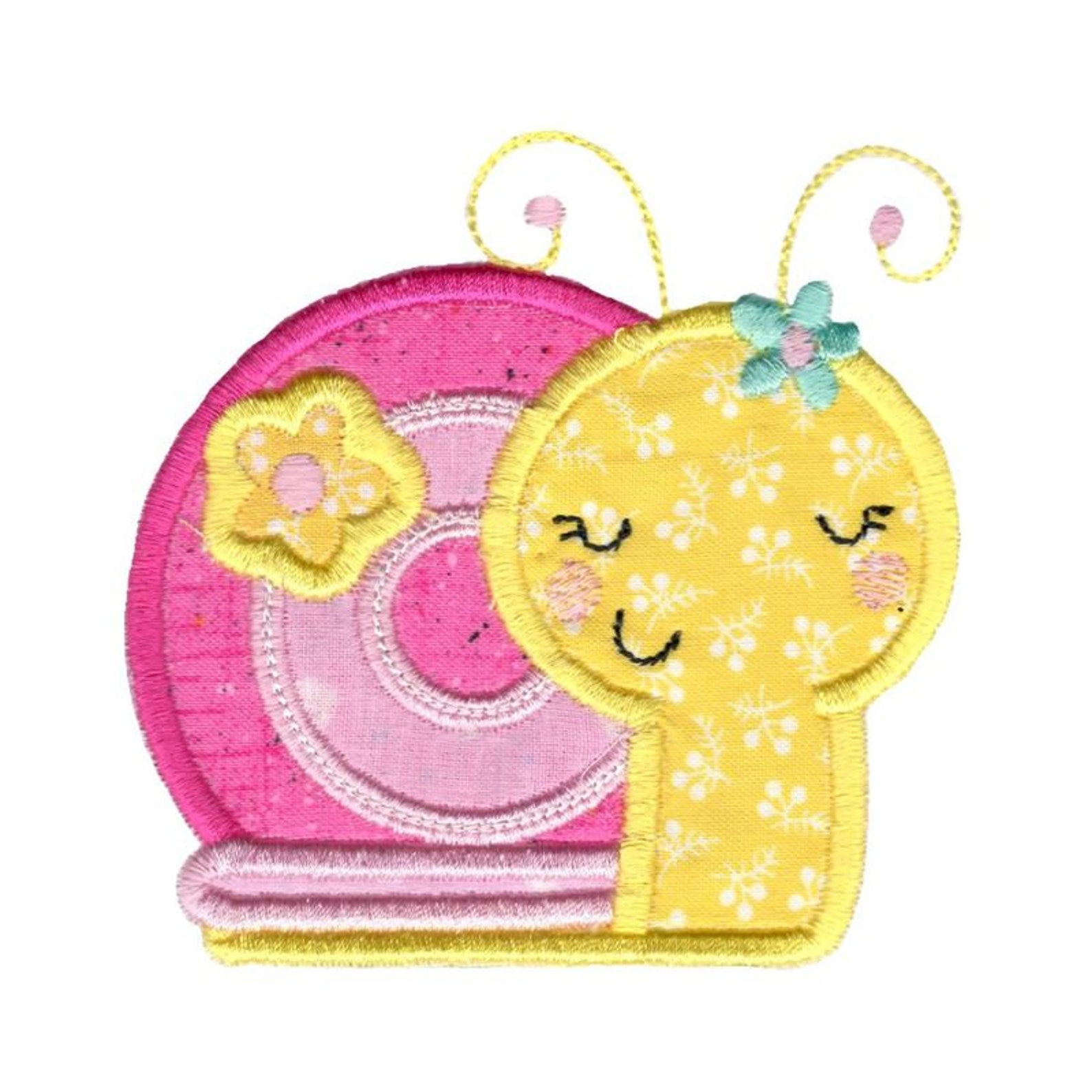 Applique Girl Snail Embroidery Design 4x4 5x7 6x10 8x8 Sizes Etsy