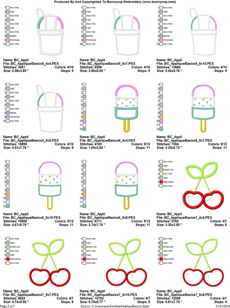 Applique Basics 20 Different Applique Machine Embroidery Etsy