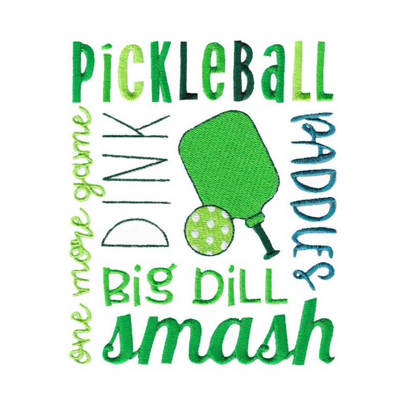 Pickleball Subway Art Machine Embroidery Design 5x7 6x10 Etsy