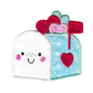 Love Letterbox Applique Embroidery Design - 4x4 5x7 6x10 8x8 Sizes - Valentine&#39;s Applique, Valentine&#39;s Day Applique Embroidery Designs