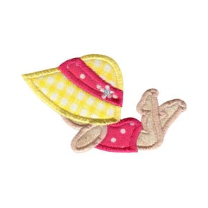Applique Beach Girl Embroidery Design - 4x4 5x7 6x10 8x8 Sizes Included - Summer Embroidery Design, Summer Applique Embroidery Design