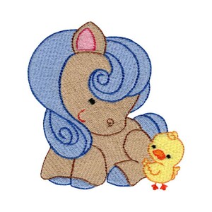 Horse and Duck Embroidery Design - 4x4 5x7 Inch Hoop Sizes Included - Horse Embroidery Design, Pony Embroidery Design, Children's Embroidery