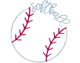 Softball - Machine Embroidery Design - 4x4 5x7 6x10 8x8 Sizes Included - Softball Embroidery Design, Softball Saying Embroidery Design