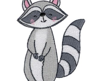 Cute Raccoon Embroidery Design - 4, 5, 6 Inch Sizes Included (Digital Download)