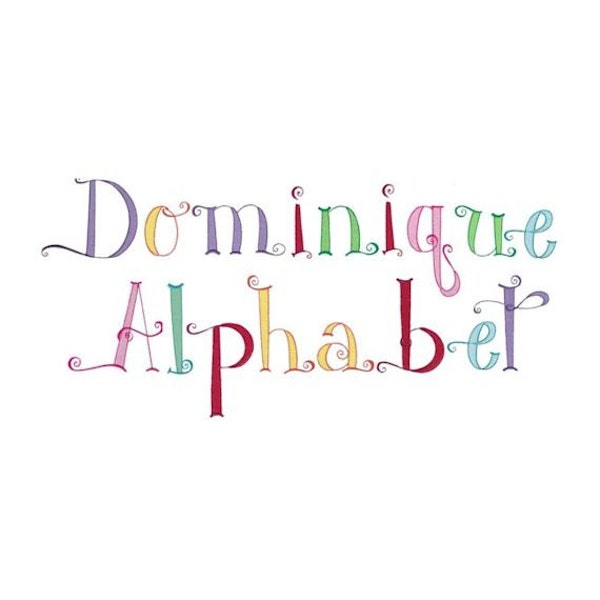 Dominique Alphabet Machine Embroidery Designs BX Files Included