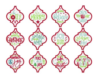 Arabesque Christmas Ornaments - 12 In The Hoop Machine Embroidery Designs - 4x4 5x7 6x10 8x8 Sizes Included - Christmas Embroidery Designs