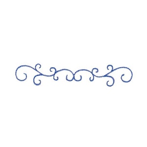 May include: A blue decorative border with a swirling vine design.