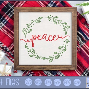 Ferme De Noel - Peace Wreath SVG - Clipart and SVG File - Personal and Small Business Use - Christmas SVG Farmhouse svg
