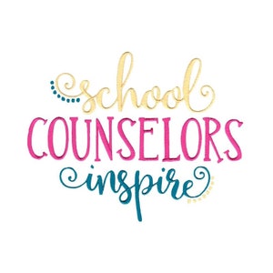 School Counselors Inspire Embroidery Design - 4x4 5x7 6x10 8x8 Sizes Included - Teacher Embroidery Design, School Embroidery Design