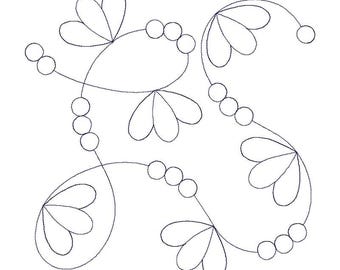 Pretty Flowers Quilt Block - Digital Pantograph For Long Arm Quilting Machines - E2E Quilt Block, Flower Edge-to-Edge Quilt Block