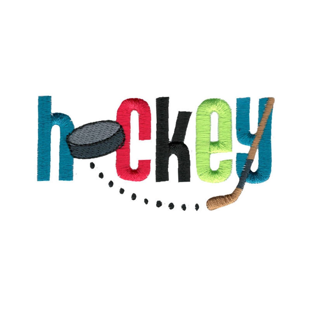 Hockey Machine Embroidery Design 4x4 5x7 6x10 Sizes Hockey Embroidery
