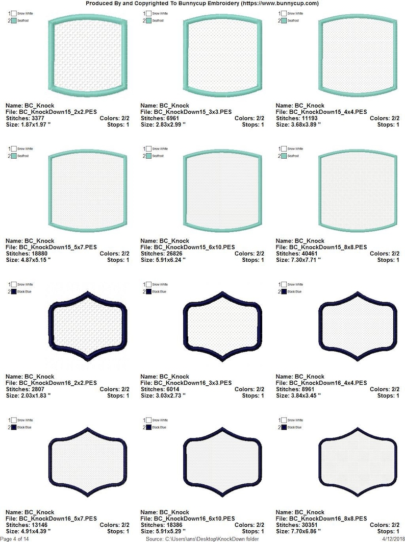 Knock Down 28 Machine Embroidery Designs 6 sizes image 9