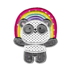 Rainbow Panda Applique - Applique Embroidery Design - 4x4 5x7 6x10 8x8 Sizes Included - Applique Panda Embroidery Design