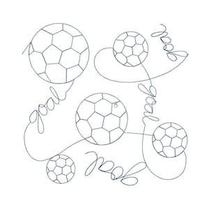 Pode incluir: Um fundo branco com um padrão repetido de bolas de futebol e a palavra "goal" em itálico. As bolas de futebol são pretas e brancas, e a palavra "goal" tem uma cor preta correspondente.