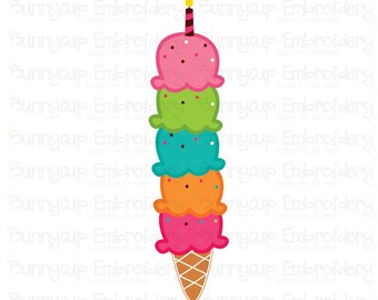 Birthday Girl - Fifth Birthday Ice-cream SVG - Clipart and SVG - Personal and Small Business Use