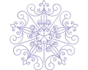 Snowflakes Three Design 12 Embroidery Design - 4x4 5x7 6x10 8x8 Sizes Included - Snowflake Embroidery Design, Christmas Embroidery Design