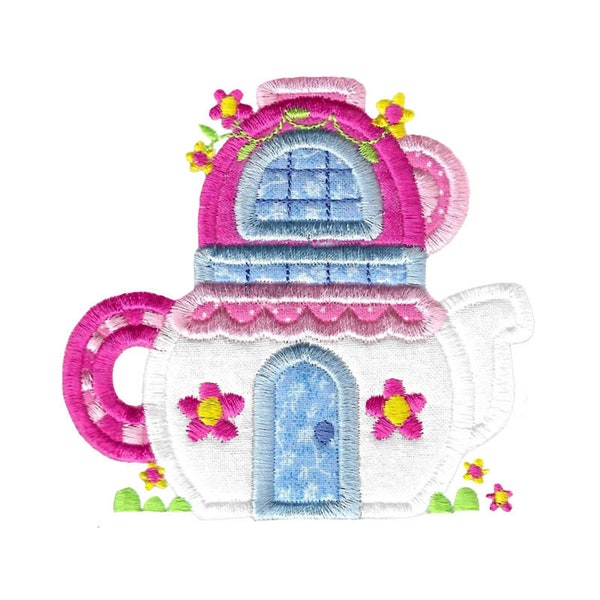 Teapot Applique Design Etsy