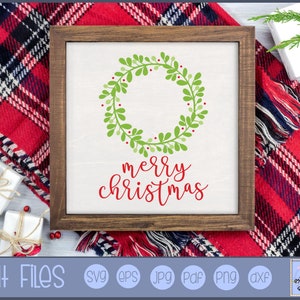 Ferme De Noel - Merry Christmas Wreath SVG - Clipart and SVG File - Personal and Small Business Use - Christmas SVG Farmhouse svg