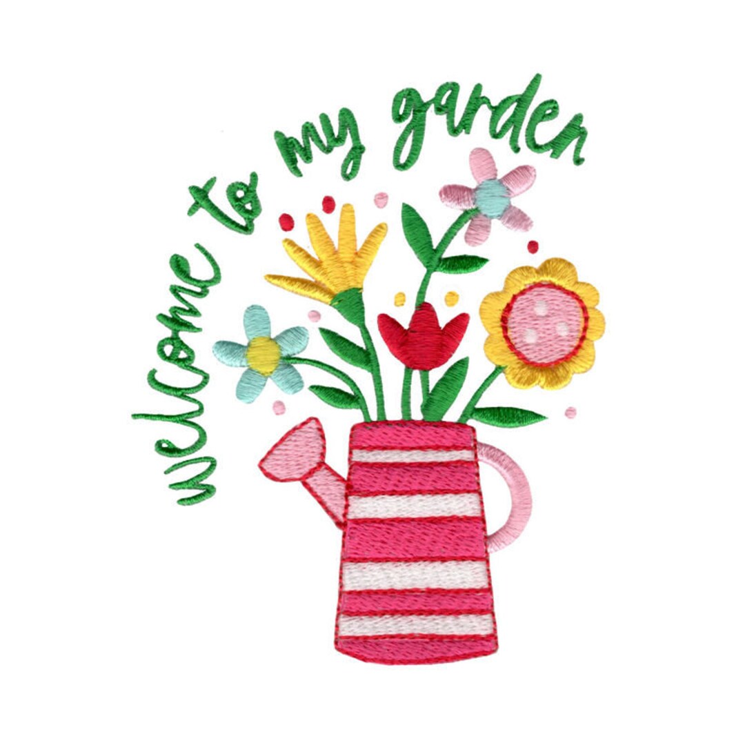 Welcome to My Garden Embroidery Design - 4x4 5x7 6x10 Sizes Included ...