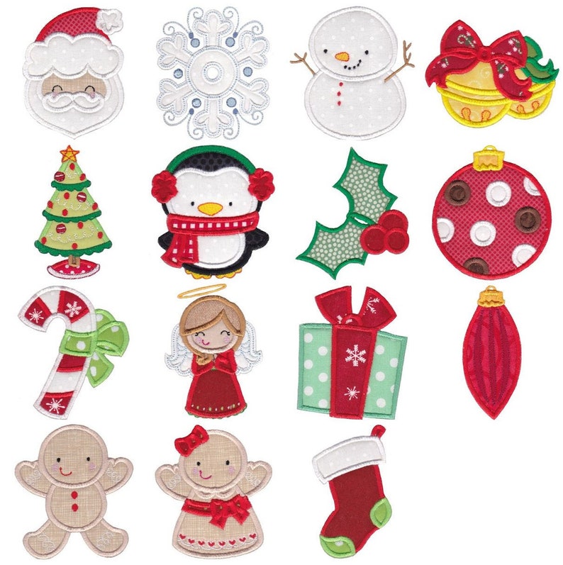 Here Comes Christmas Applique Machine Embroidery Designs 4x4 Etsy