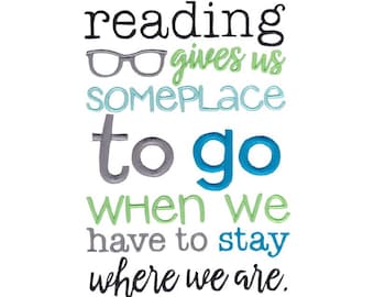 Library Sentiments 11 - Machine Embroidery Design 5x7 6x10 8x8