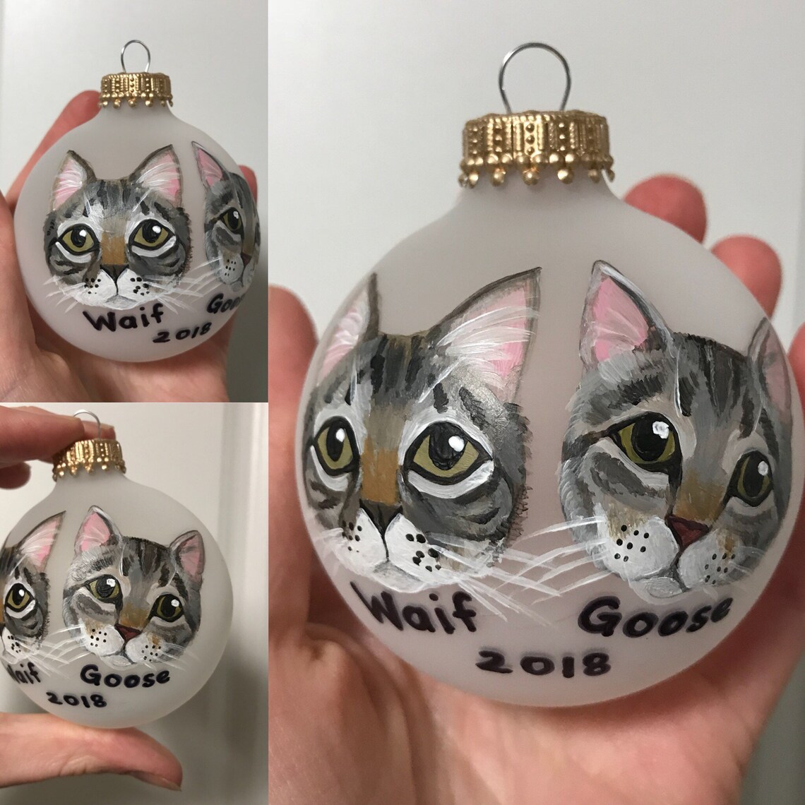 Custom Cat Ornament 2.75 Hand Painted Christmas Etsy