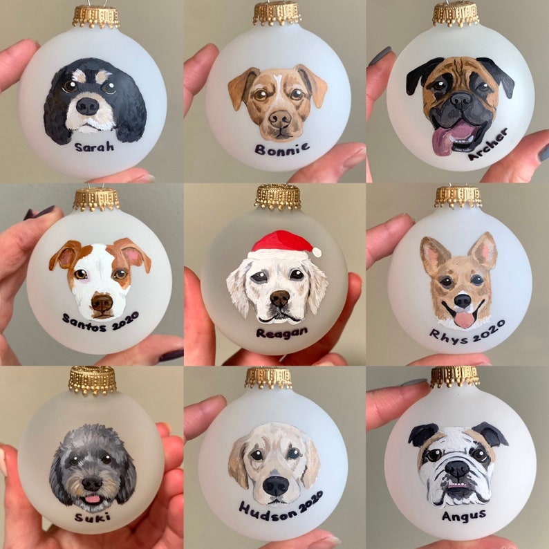 Custom Dog Ornament 2.75 Hand Painted Christmas Etsy