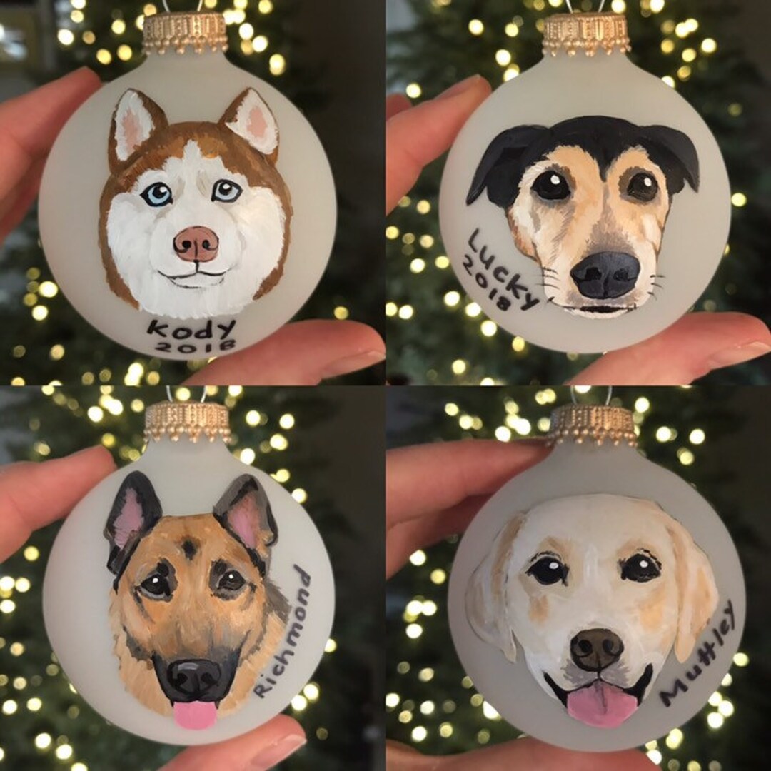 Custom Dog Ornament 2.75 Hand Painted Christmas Etsy