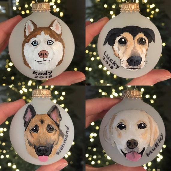Custom Dog Ornament 2.75 Hand Painted Christmas | Etsy